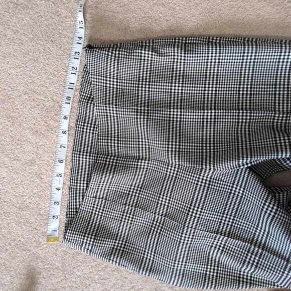 Sosken Studios Canada Plaid Academia Wide Leg Cropped Cuffed Stretch Pants 10 - Picture 5 of 9